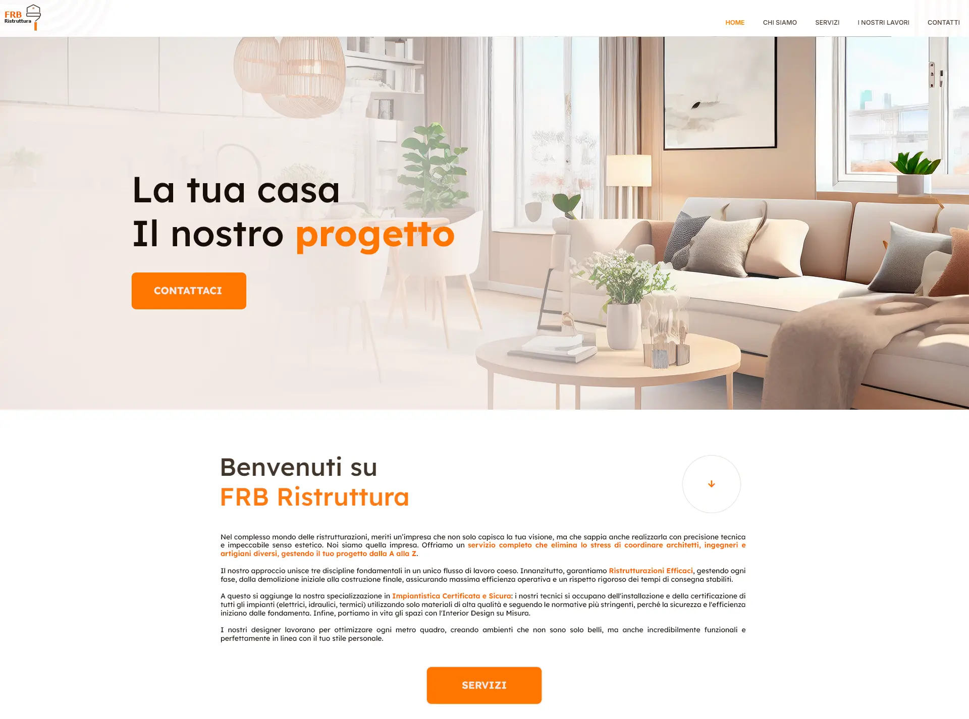Homepage prima della revisione